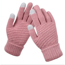 Load image into Gallery viewer, Women Winter Modern Touchscreen Gloves Thicken Warm Knitted Stretch One Size Gloves Full Finger Outdoor Skiing Gloves

