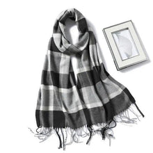 Load image into Gallery viewer, Women Winter Warm Scarf Shawl Fashion Plain  Soft Long Scarves For Women Casual Wear Travel Friendly Scarfs  Warm Winter Scarf Double Sided Thick Shawl Women Students Scarf
