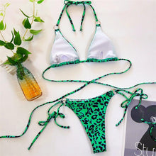 Load image into Gallery viewer, Women Wrap Around String Bikini Female Swimsuit Women Swimwear Women's Straps Halter Cross Front High Cut Adjustable 2 Pieces Bikini Set Swimsuit Two-pieces Lace Up Bikini Set Bathing Swim Suit
