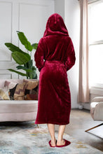 Load image into Gallery viewer, Women’s Plush Hooded Robe - Spa-Worthy Comfort at Home
