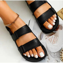 Load image into Gallery viewer, Womens Black Buckle Sandals Soft  Casual Thick Comfort Fashion Stylish Design Women Sandals
