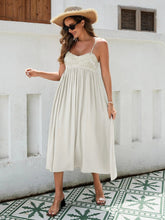 Load image into Gallery viewer, Women's Bohemian Maxi Dress - Breathable Rayon Fabric With Embroidered Bust And Elastic Back, Flowy Skirt In Black, White, And Green
