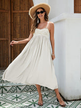 Load image into Gallery viewer, Women's Bohemian Maxi Dress - Breathable Rayon Fabric With Embroidered Bust And Elastic Back, Flowy Skirt In Black, White, And Green
