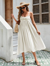 Load image into Gallery viewer, Women's Bohemian Maxi Dress - Breathable Rayon Fabric With Embroidered Bust And Elastic Back, Flowy Skirt In Black, White, And Green
