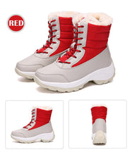 Load image into Gallery viewer, Womens Boots Waterproof Winter Shoes Snow Boots Keep Warm Ankle Winter Boots With Thick Fur Heels Women Ankle Hiking Shoes Waterproof Non Slip Warm Fur Outdoor Boots
