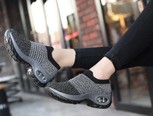 Load image into Gallery viewer, Womens Breathable Sneakers New Mesh Women Shoes Slip-On Air Cushion Casual Walking Shoes Lightweight Breathable Mesh Athletic Running Shoes Fashion Slip-on Sock Sneakers
