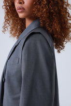 Load image into Gallery viewer, Broadway Sophia Double-Breasted Virgin Wool Blazer in Grey
