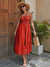 Load image into Gallery viewer, Women's Cotton Maxi Dress - Breathable Summer Dress With Embroidered Hem, Elastic Waist, And French Romantic Style
