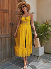 Load image into Gallery viewer, Women's Cotton Maxi Dress - Breathable Summer Dress With Embroidered Hem, Elastic Waist, And French Romantic Style
