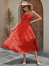 Load image into Gallery viewer, Women's Cotton Maxi Dress - Breathable Summer Dress With Embroidered Hem, Elastic Waist, And French Romantic Style
