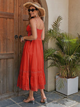 Load image into Gallery viewer, Women's Cotton Maxi Dress - Breathable Summer Dress With Embroidered Hem, Elastic Waist, And French Romantic Style
