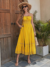 Load image into Gallery viewer, Women's Cotton Maxi Dress - Breathable Summer Dress With Embroidered Hem, Elastic Waist, And French Romantic Style
