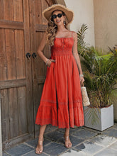 Load image into Gallery viewer, Women's Cotton Maxi Dress - Breathable Summer Dress With Embroidered Hem, Elastic Waist, And French Romantic Style
