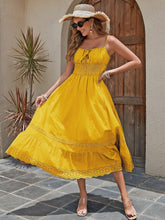 Load image into Gallery viewer, Women's Cotton Maxi Dress - Breathable Summer Dress With Embroidered Hem, Elastic Waist, And French Romantic Style
