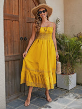 Load image into Gallery viewer, Women's Cotton Maxi Dress - Breathable Summer Dress With Embroidered Hem, Elastic Waist, And French Romantic Style

