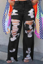 Load image into Gallery viewer, Burnt Flower High Waist Jeans - Trendy Women's Casual Denim Trousers for Spring/Summer
