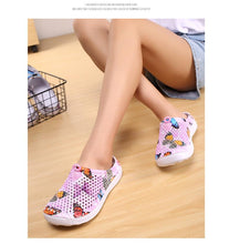 Load image into Gallery viewer, Womens Slip-On Quick Dry Water Clogs Shoes Beach Sandals Lightweight Breathable Bathroom Garden Clogs Shoes Summer Breathable Mesh Sandals Beach Footwear Anti-Slip Slippers Quick Drying Sandals
