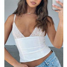 Load image into Gallery viewer, Women's V-neck Camisole Lace Vest With Back Zipper Design Summer Slim Sleeveless Tops
