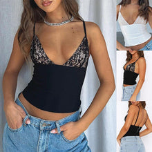 Load image into Gallery viewer, Women's V-neck Camisole Lace Vest With Back Zipper Design Summer Slim Sleeveless Tops
