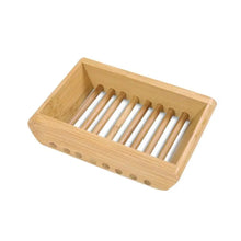 Load image into Gallery viewer, Wooden Natural Bamboo Soap Dishes Tray Holder Storage Soap Rack Plate Box Container Portable Bathroom Soap Dish Storage Box Bathroom Wooden Soap Case Holder Home Hand Craft Natural Wood Dish Holder for Soap Sponge
