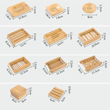 Load image into Gallery viewer, Wooden Natural Bamboo Soap Dishes Tray Holder Storage Soap Rack Plate Box Container Portable Bathroom Soap Dish Storage Box Bathroom Wooden Soap Case Holder Home Hand Craft Natural Wood Dish Holder for Soap Sponge
