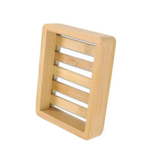 Load image into Gallery viewer, Wooden Natural Bamboo Soap Dishes Tray Holder Storage Soap Rack Plate Box Container Portable Bathroom Soap Dish Storage Box Bathroom Wooden Soap Case Holder Home Hand Craft Natural Wood Dish Holder for Soap Sponge
