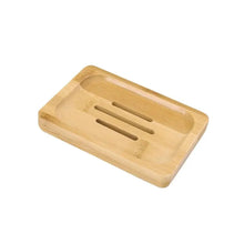 Load image into Gallery viewer, Wooden Natural Bamboo Soap Dishes Tray Holder Storage Soap Rack Plate Box Container Portable Bathroom Soap Dish Storage Box Bathroom Wooden Soap Case Holder Home Hand Craft Natural Wood Dish Holder for Soap Sponge
