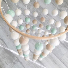 Load image into Gallery viewer, Wooden Ring With Felt Balls Wind Chimes Newborn Baby Bed Bell Pendant Kids Room Decoration Wooden Wind Chime Bed Bell Nursery Mobile Crib Bed Bell Wall Hanging Ornament
