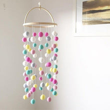Load image into Gallery viewer, Wooden Ring With Felt Balls Wind Chimes Newborn Baby Bed Bell Pendant Kids Room Decoration Wooden Wind Chime Bed Bell Nursery Mobile Crib Bed Bell Wall Hanging Ornament

