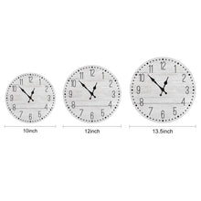 Load image into Gallery viewer, Wooden Wall Clock 10 Inch Silent Non Ticking Quartz Wall Clock 10 Inch Silent Non-Ticking Wooden Wall Clocks Battery Operated Country Retro Rustic Style Decorative for Living Room Kitchen  Retro Fashion Wood Wall Clock Decorative for Living Room Kitchen
