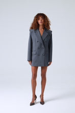 Load image into Gallery viewer, Broadway Sophia Double-Breasted Virgin Wool Blazer in Grey
