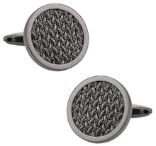 Load image into Gallery viewer, Woven Cufflinks in Gun Metal
