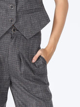 Load image into Gallery viewer, Woven fabric one button wide leg casual pant
