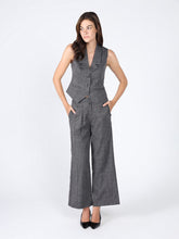Load image into Gallery viewer, Woven fabric one button wide leg casual pant
