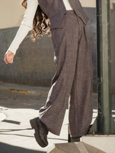 Load image into Gallery viewer, Woven fabric one button wide leg casual pant
