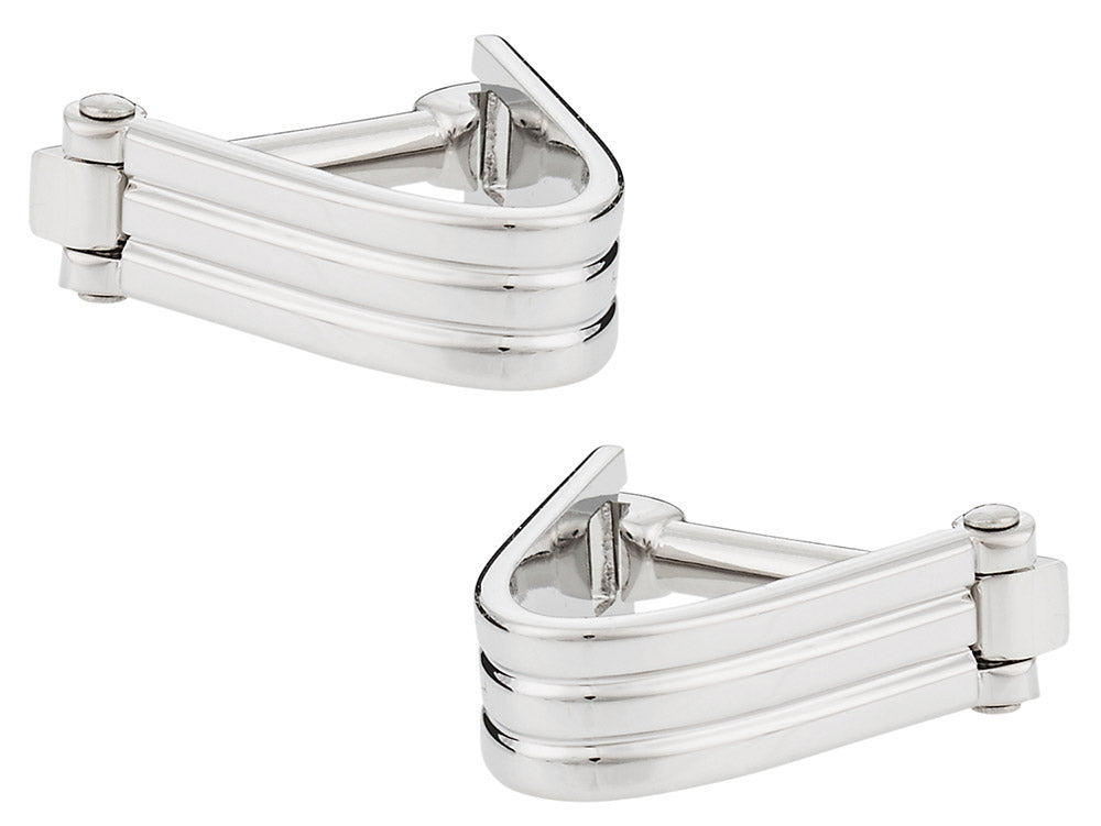 Wrap Around Cufflinks - Rhodium Silver