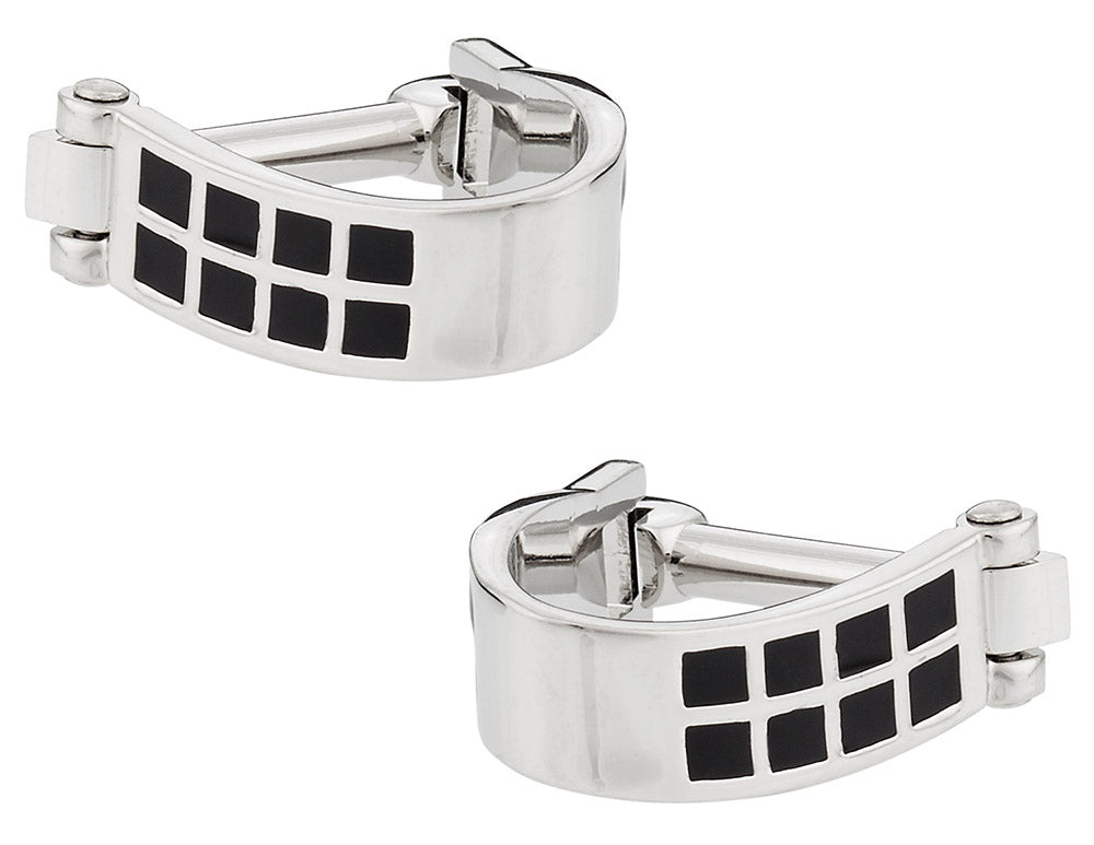 Wrap Around Cufflinks - Silver Black