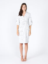 Load image into Gallery viewer, Wrap denim V-collar neck dress
