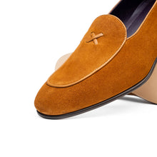 Load image into Gallery viewer, 16-681-CGN X Italian Sueded Goatskin Loafer, Cognac
