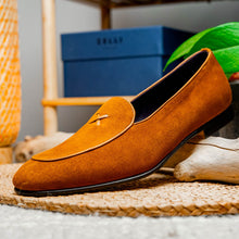 Load image into Gallery viewer, 16-681-CGN X Italian Sueded Goatskin Loafer, Cognac
