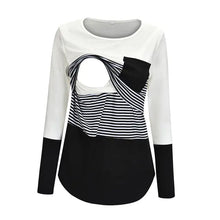Load image into Gallery viewer, Maternity Nursing T-Shirt with Stitching and Long Sleeves - # BAGE211510102-NURSG
