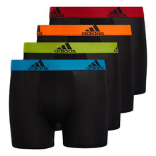 Load image into Gallery viewer, adidas Kids-Boy's Performance Boxer Briefs Underwear (4-Pack) Large Black/Solar Blue/Semi Solar Slime Green - # BOAA121410001
