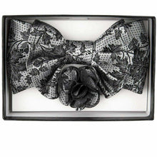 Load image into Gallery viewer, Vittorio Farina XL Bow Tie, Pocket Square &amp; Flower Lapel Pin
