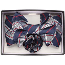 Load image into Gallery viewer, Vittorio Farina XL Bow Tie, Pocket Square &amp; Flower Lapel Pin
