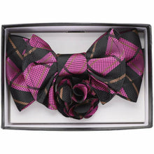 Load image into Gallery viewer, Vittorio Farina XL Bow Tie, Pocket Square &amp; Flower Lapel Pin
