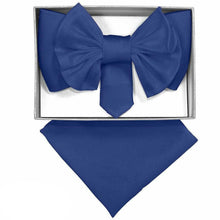 Load image into Gallery viewer, Vittorio Farina XL Solid Bow Tie &amp; Pocket Square
