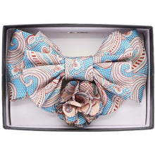 Load image into Gallery viewer, Vittorio Farina XL Bow Tie, Pocket Square &amp; Flower Lapel Pin
