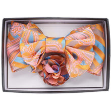 Load image into Gallery viewer, Vittorio Farina XL Bow Tie, Pocket Square &amp; Flower Lapel Pin
