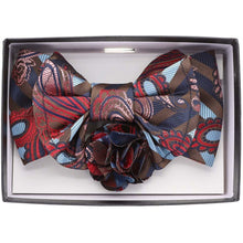 Load image into Gallery viewer, Vittorio Farina XL Bow Tie, Pocket Square &amp; Flower Lapel Pin

