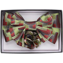 Load image into Gallery viewer, Vittorio Farina XL Bow Tie, Pocket Square &amp; Flower Lapel Pin
